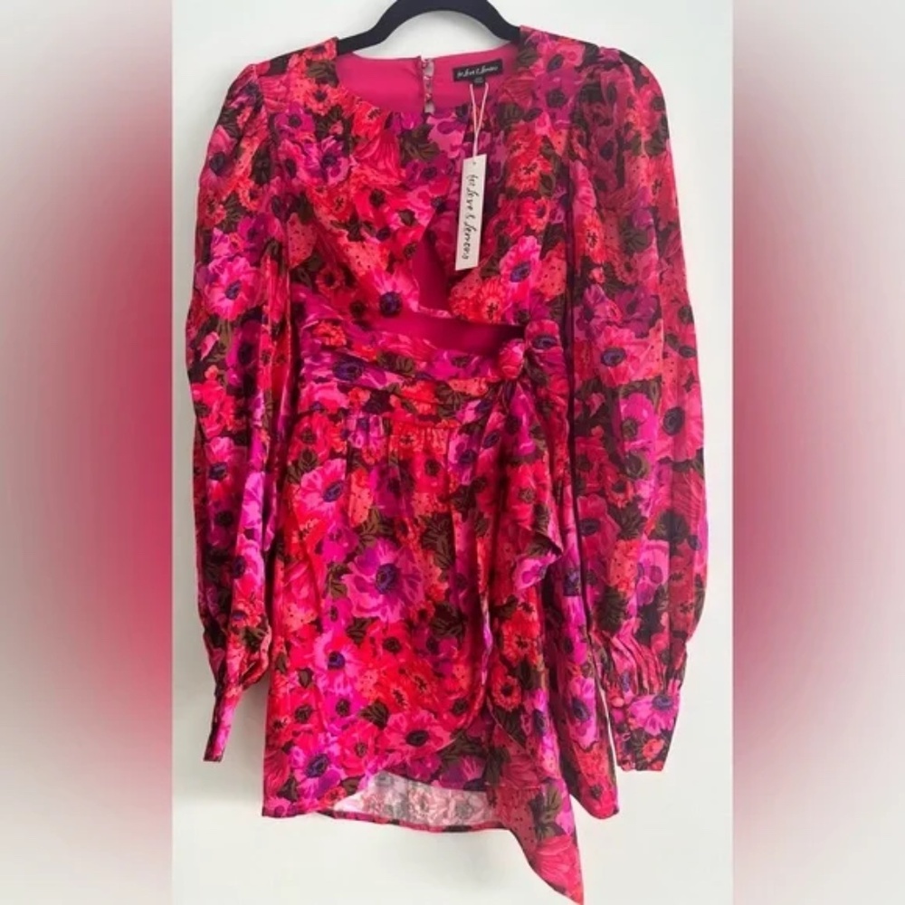 For Love & Lemons Lauren Floral Cutout Mini Dress Size XS NWT - Picture 11 of 14